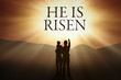 © Creativa Images - Christian family and text of He is risen