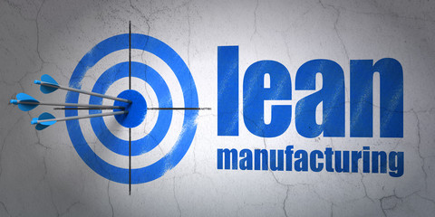 Sticker - Industry concept: target and Lean Manufacturing on wall background