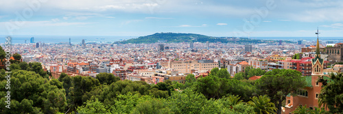 Obraz Dibond Panorama miasta Widok na Barcelonę
