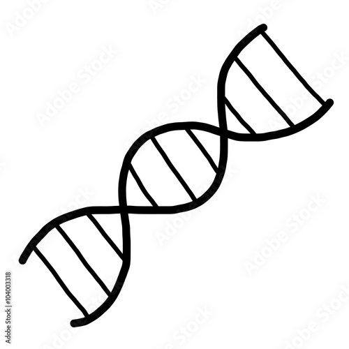 DNA / cartoon vector and illustration, black and white, hand drawn