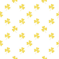 Gold clover seamless pattern eps