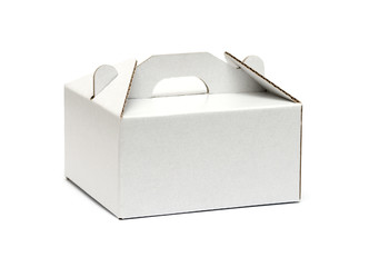 White cardboard box isolated on a White background