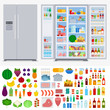Refrigerator full of different products