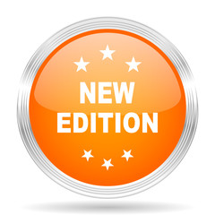 Aufkleber - new edition orange silver metallic metallic chrome web circle glossy icon