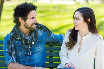 Canvas Print -     Young couple at the park