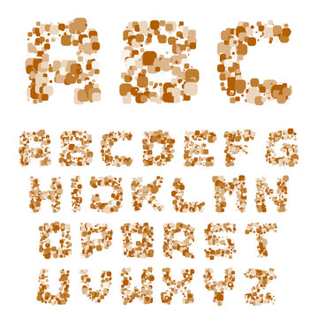 vector dot beige alphabet font letters