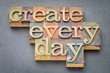create every day in wood type