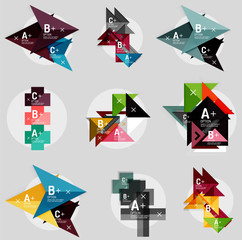 Vector geometrical banner set