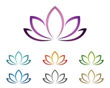 Purple Lotus Or Lily Flower For Spa Logo Template 2