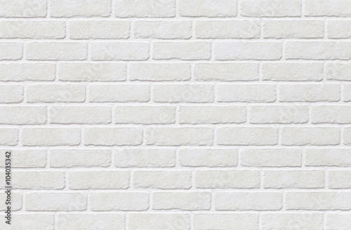 White brick tile wall seamless background and texture