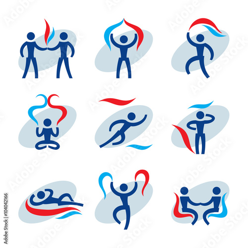 People 9 Vector Icons Set Human Character Concept Illustrations