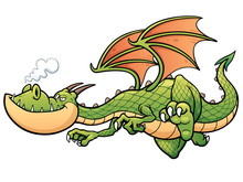 Vector Illustration Of Cartoon Dragon