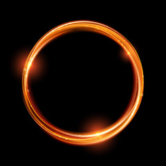 Aufkleber - Vector magic gold circle. Glowing fire ring. Glitter sparkle swirl.