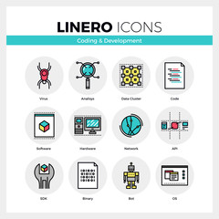 Poster - Coding and Development Linero Icons Set