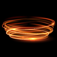Aufkleber - Vector magic gold circle. Glowing fire ring. Glitter sparkle swirl.