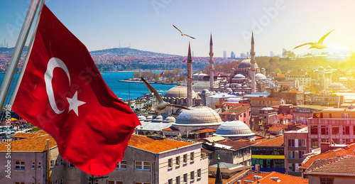 Istanbul the capital of Turkey, eastern tourist city. Wallpaper Mural