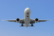 Commercial airplane on finals runway