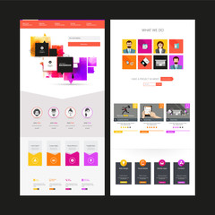 Fototapete - colorful one page website design template. vector design.