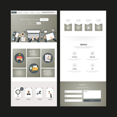 Fototapete - business one page website design template. vector design.