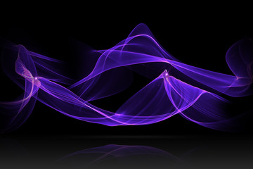 Wall Mural - purple or blue abstract wave with reflex