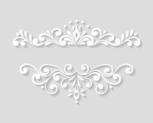 Elegant paper retro floral border.