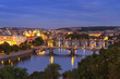 Bridges over the Vltava River, Prague, Czech Republic at night
