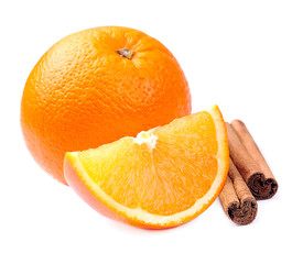 Wall Mural - Sweet orange fruit isolated on white