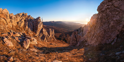 Wall Mural - mountain landscape at sunrise