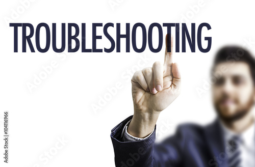 Fotografía Business man pointing the text: Troubleshooting