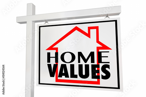 Fotografia, Obraz Home Values House for Sale Real Estate Sign Trends Asset Valuati