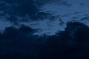 Wall Mural - black cloud in dark night sky background