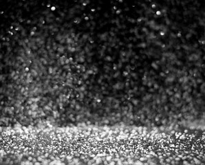 Poster - Black and white color of Glitter light background, defocused lig