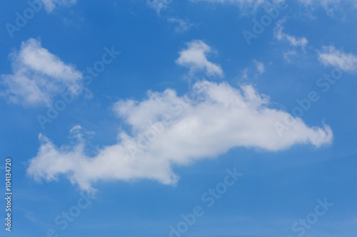 Obraz w ramie fluffy cloud on clear blue sky background