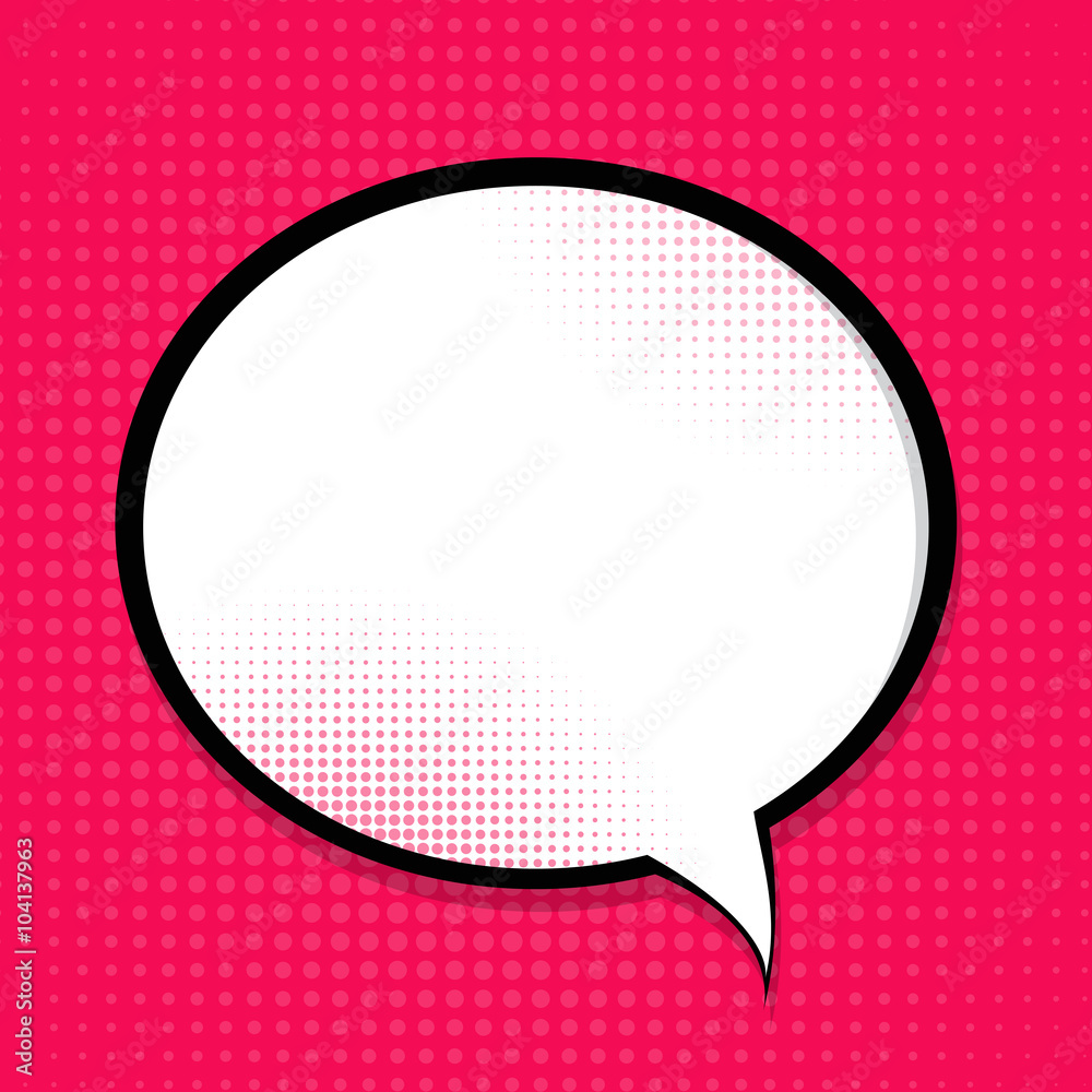 Speech Bubble Pop Art Background On Dot Background Vector Illust Stock ...