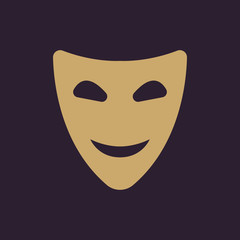 Wall Mural - The smiling mask icon. Comedy and theater symbol. Flat