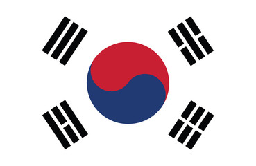 Wall Mural - Vector of South Korean flag.