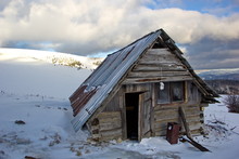 Abandoned Shelter In Winter Mountains, Slovakia