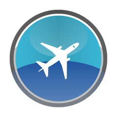 Sticker - Avion de ligne dans un bouton