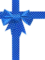 Wall Mural - Isolated image of a blue bow on a white background