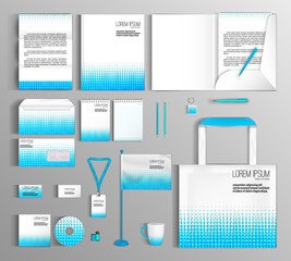 Corporate Identity set with blue elements.