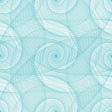 Cyan Seamless Swirl Fractal Pattern Background