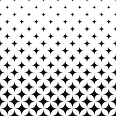 Poster - Seamless monochrome curved star pattern