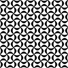Poster - Monochrome abstract seamless curved shape pattern 