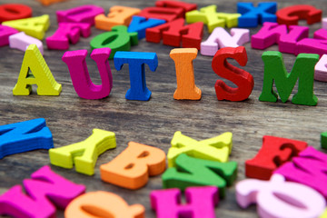 Colourful letters spelling out Autism 