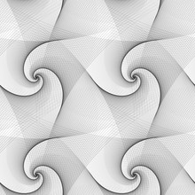 Seamless Abstract Black White Spiral Pattern