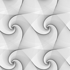 Poster - Seamless abstract black white spiral pattern