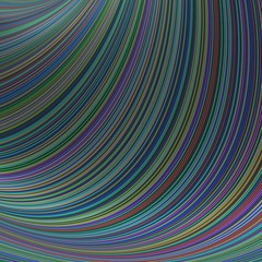 Poster - Colorful striped curves - fractal background