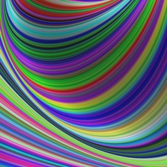Poster - Color curves - abstract colorful fractal design