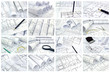 © georgimironi - Collage of photos of drawings for the project engineering work