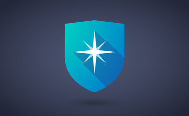 Poster - Long shadow shield icon with  a sparkle